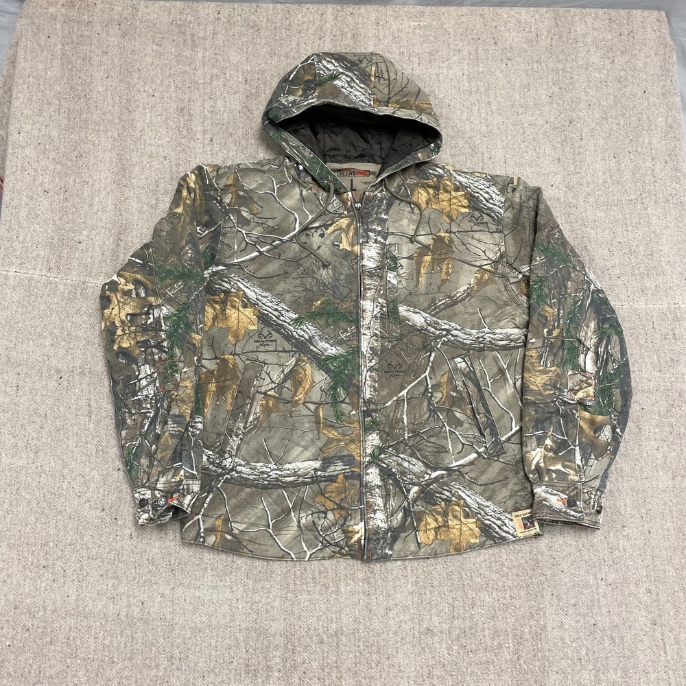 Vintage Camo Silent-Hide Hooded Jacket Men Large Brown Y2K RedHead